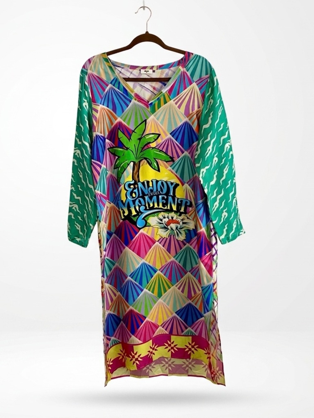 Me369 Enjoy Every Moment Lift Me Up Printed Viscose Midi Dress Size M